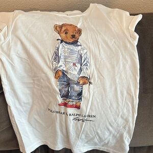 Ralph Lauren Kids White Polo Bear Tee